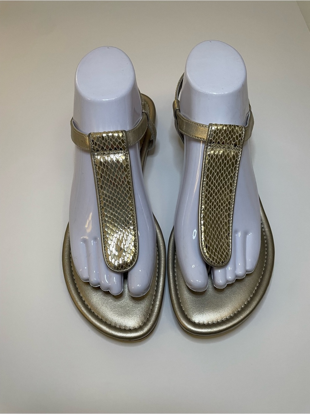 Cole Haan Metallic Gold T-Strap Sandals